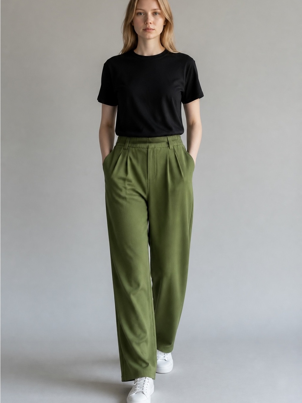 Halara Green High Waist Wide Leg Regular Small